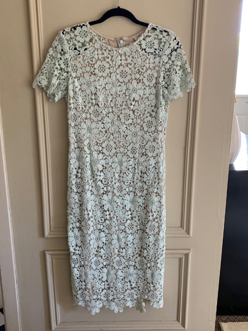 Shoshanna Midi Mint Green Lace Dress (10)